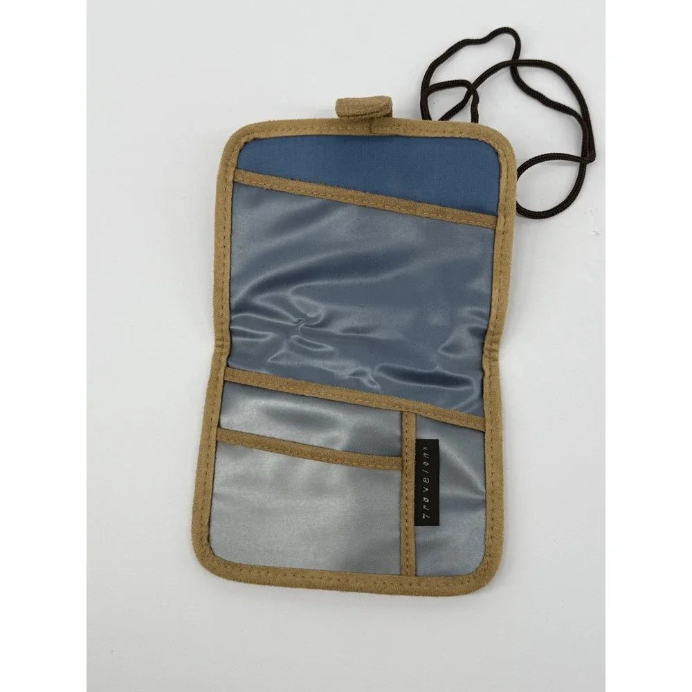 Travelon Anti-Theft Sling Bag Tan Faux Suede Crossbody Travel Shoulder Bag